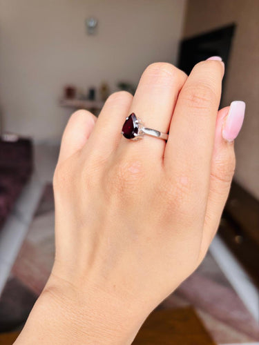 925 Silver Garnet Glow Ring
